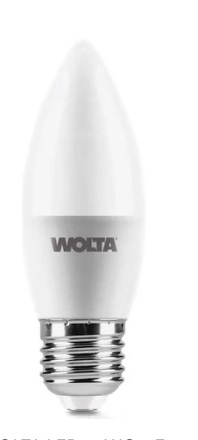 Светодиодная лампа свеча WOLTA 25WC10E27 C37 10W 6500K E27
