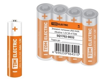 Элемент питания LR03 AAA Alkaline 1,5V SR-4 Народный
