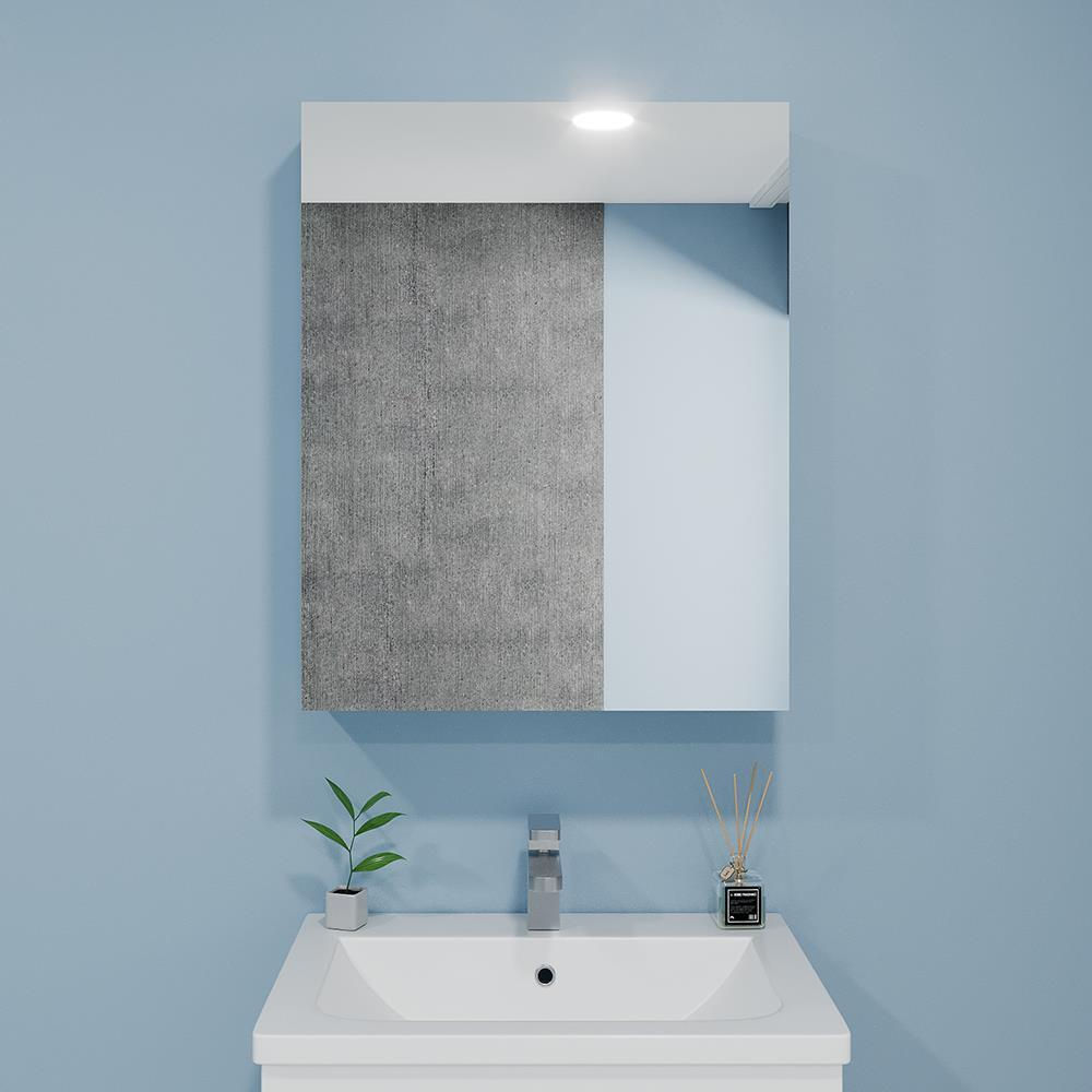 Шкаф-Зеркало для ванной Bayro Optima 500x700 универсальный белый