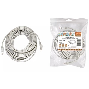Патч-корд народный U/UTP Cat 5e 4PR 24AWG PVC, литой 2 м, серый