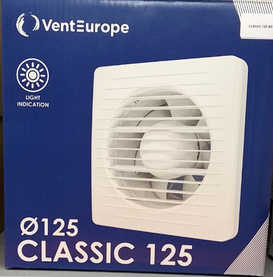 Вентилятор CLASSIC D125 обр.клапан ТМ VENTEUROPE