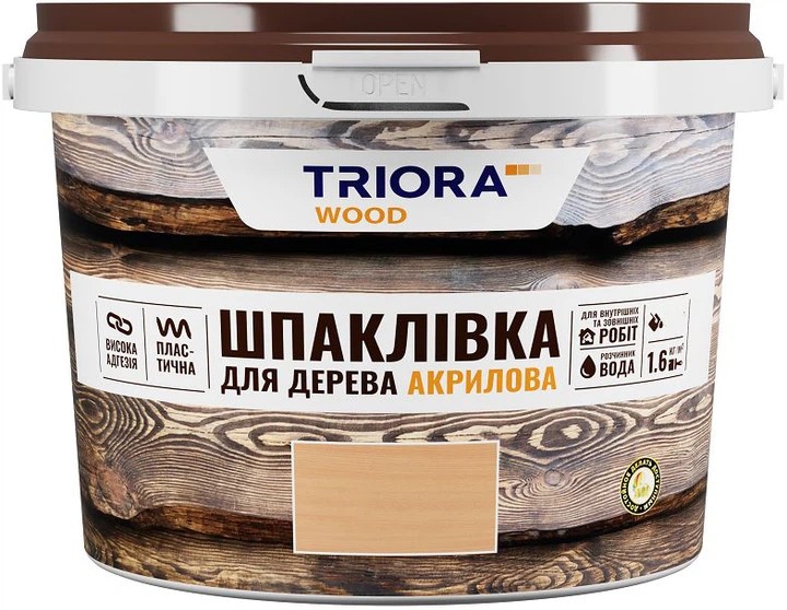 Шпаклевка для дерева Дуб 0,4кг TM Triora (уп.24шт)