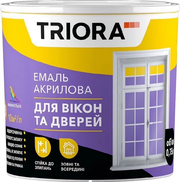 Эмаль для окон и дверей 2,5л. акриловая TM Triora