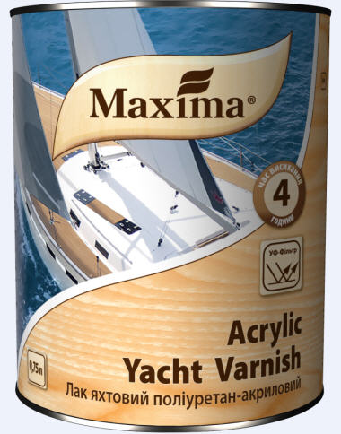 Лак яхтный полиуретан-акриловый Маxima глянцевый /2,5л (уп.6шт)