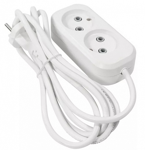 Удл. 2 гнездный б/з 2м.п. 10А Рассвет