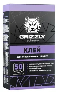 Клей для флизелиновых обоев 250 г ТМ GRIZZLY уп.15шт.
