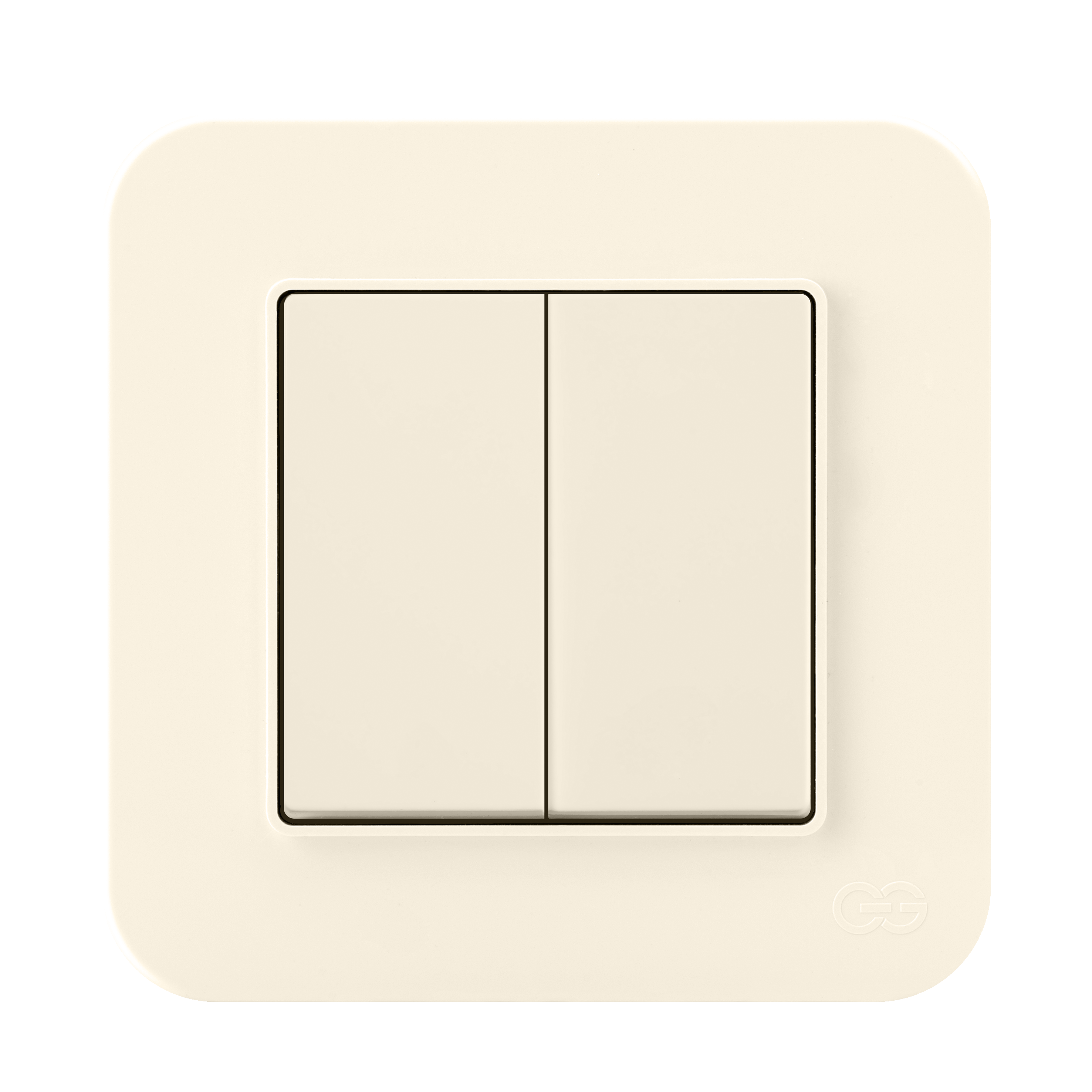 Выкл. 2-клав. крем (без рамки, упаковка 12шт.) Raduis\\Eqona