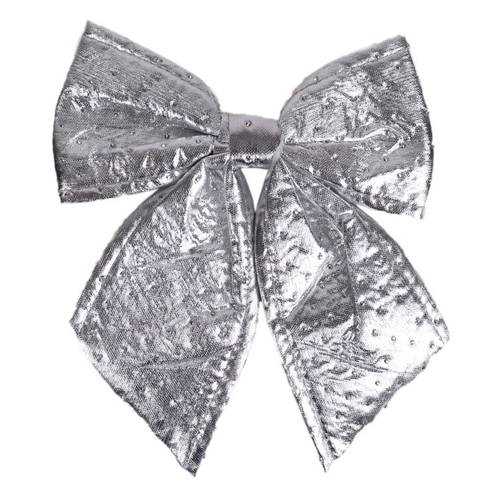 Бант декоративный серебро 16x20см (HL25W-84-S) ТМ Global Christmas