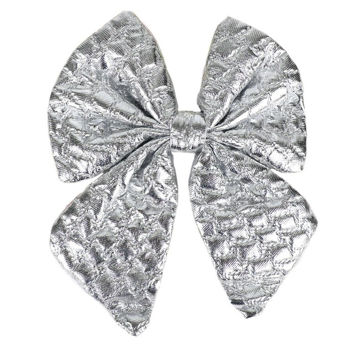 Бант декоративный серебро 22x28см( SY24-HDJ-WXN-047) ТМ Global Christmas