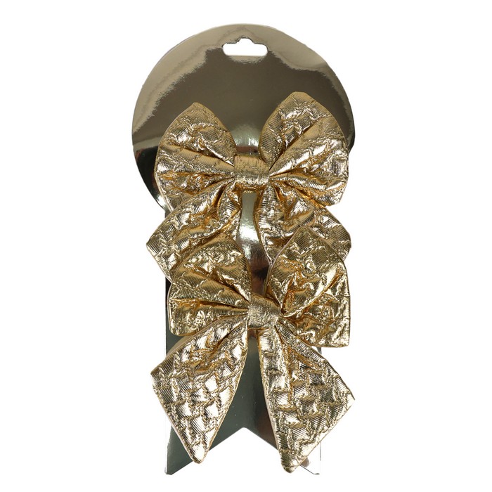 Бант декоративный золото (набор) 2шт х 12см x 14см (9SY24-HDJ-WXN-044) ТМ Global Christmas