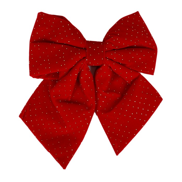Бант декоративный вельвет красный 20x22см (SY25HDJ-WXN-041 ТМ) Global Christmas