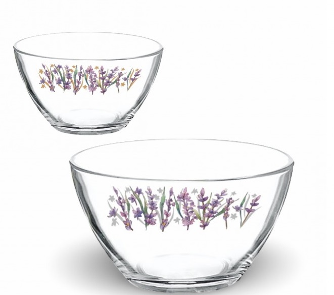 Салатник стекл. 19см Гладкий больш. 07с1326 Лаванда