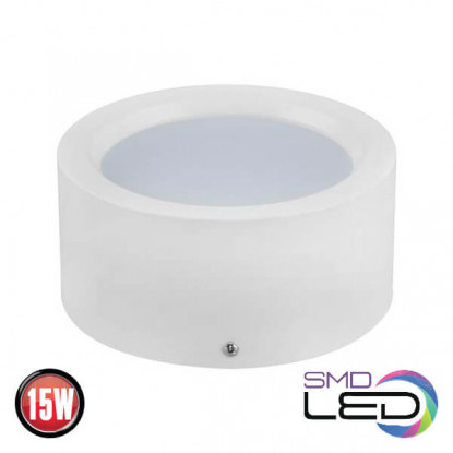 Светильник накладной LED SANDRA-15W 4200K 1050Lm 185-264V d-180мм h-75мм белый кругл./1/20