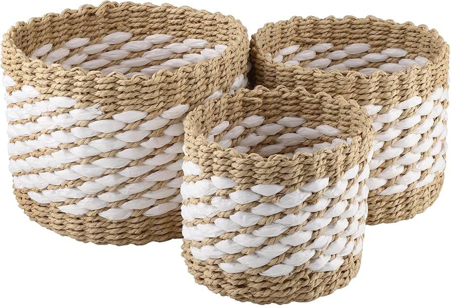 Корзины д/хранения (набор) 3 предм. Плет. Пров. 21cм, SY-02 GS