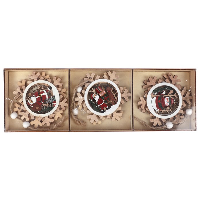 Украшение новогоднее дед мороз (набор) 6шт (9294-3/6PC) ТМ Global Christmas