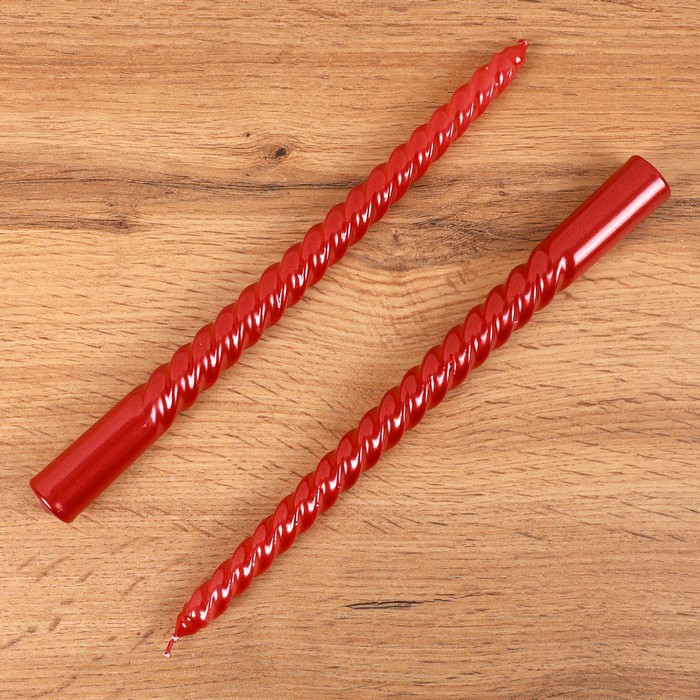 Свечи (набор) парафин красный 2шт х 25см (FS1058M-6R) ТМ GS