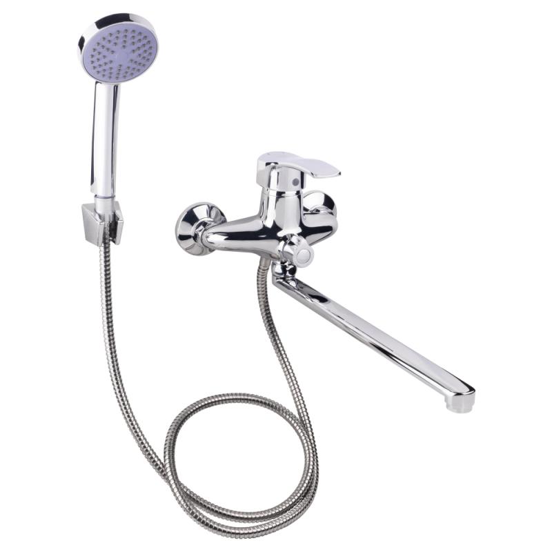 Смеситель одноручный, Цинк, для ванны длинный (CRM Anny 005) ТМ Lidz