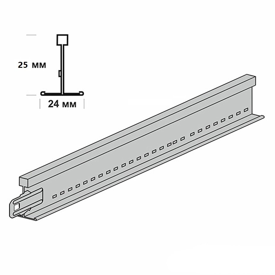 Главный профиль 0.6 м.п.*24мм*25мм (Белый) (уп 75 шт) Sistem-C
