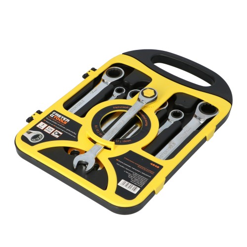 Ключ гаечный комбинированный с трещеткой 7 шт. 8 - 19 FASTER TOOLS