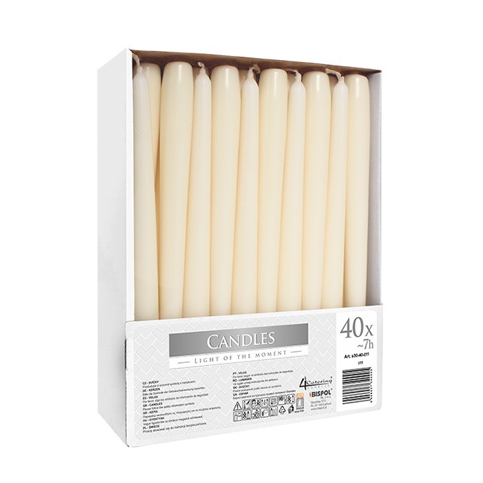 Свеча декоративная, 24.5cм, 2.3см, Кремовый, S30-a40-011, BISPOL