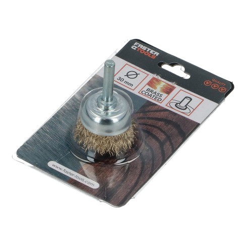 Щетка чашечная с хвостовиком - латунь 100 30 FASTER TOOLS