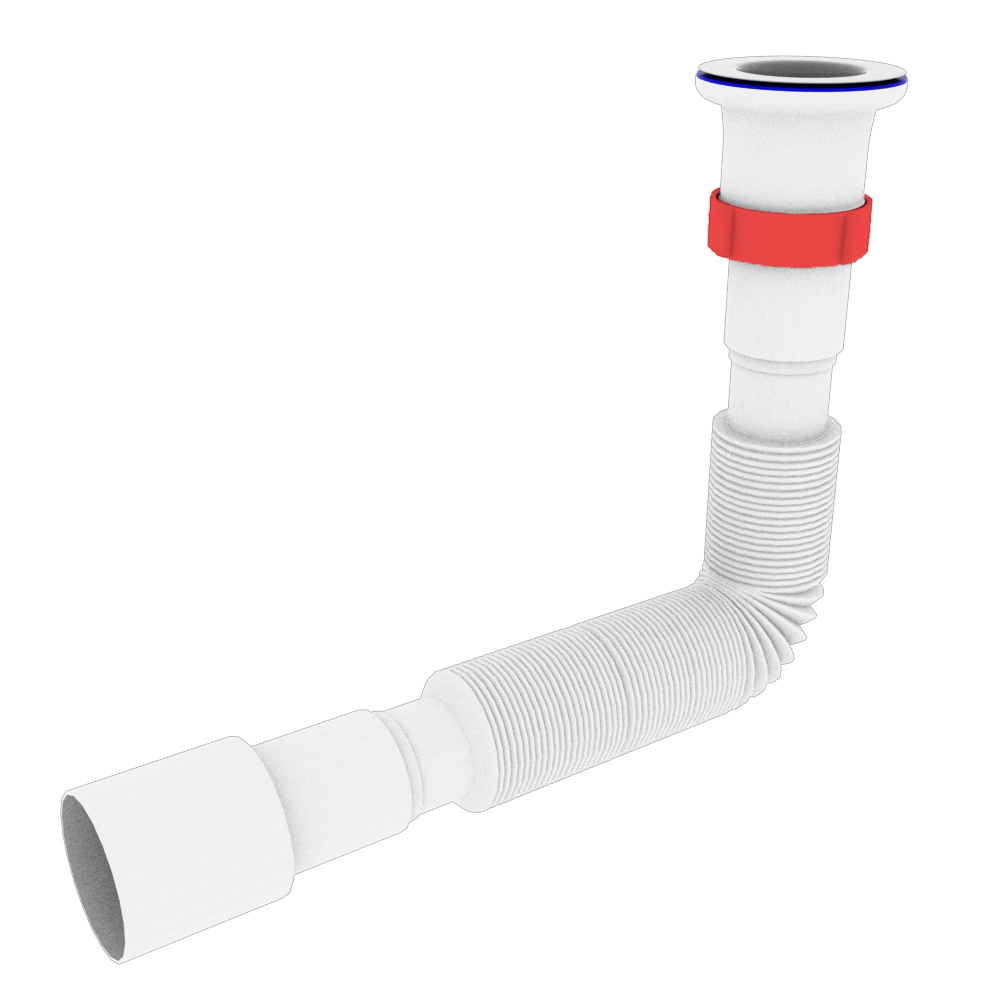 Гофросифон 1 1/2*40/50 L = 400 - 840мм (80шт/уп) PM 40 SF 50 01 ТМ PLM