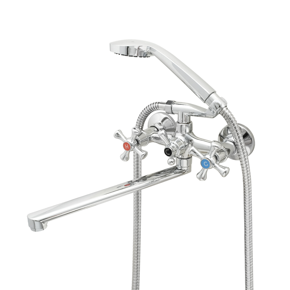 Смеситель двуручный, Цинк, для ванны, излив 28см VG325DC (QFR7-C827) (30шт/уп) ТМ VENTA