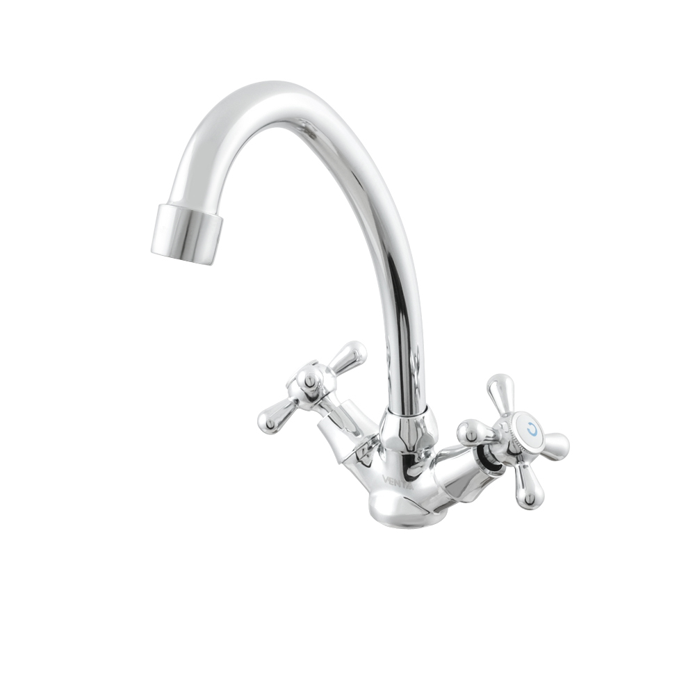 Смеситель двуручный, Латунь, для кухни VD416UC (10шт/уп) ТМ VENTA