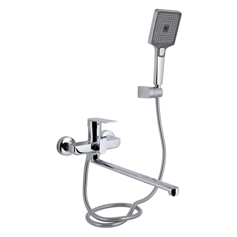 Смеситель одноручный, Латунь, для ванны длинный (QTARI2601CRM45558) ТМ Qtap