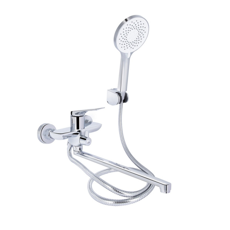 Смеситель одноручный, Латунь, для ванны длинный Vlasta New (QTVLA260CRM45644)ТМ Qtap