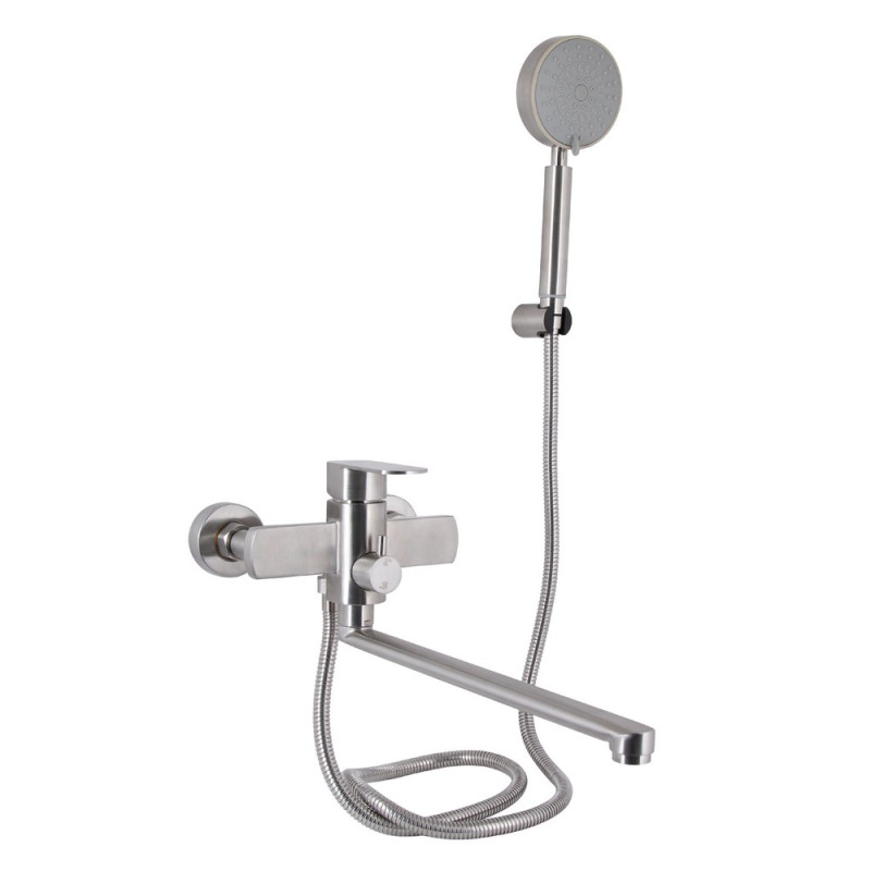 Смеситель одноручный, НС, для ванны длинный Luna 005 (LDLUN005NKS46093)ТМ Lidz