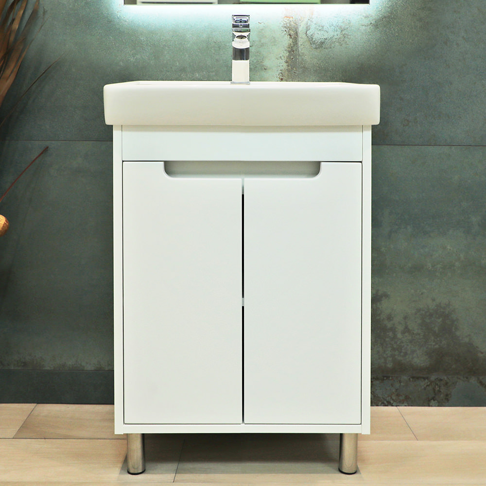 Шкаф белый Bayro Venus под умыв. Neon 500 структурный