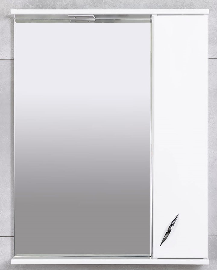 Шкаф-зеркало Bayro Dalas 650x750 правый белый