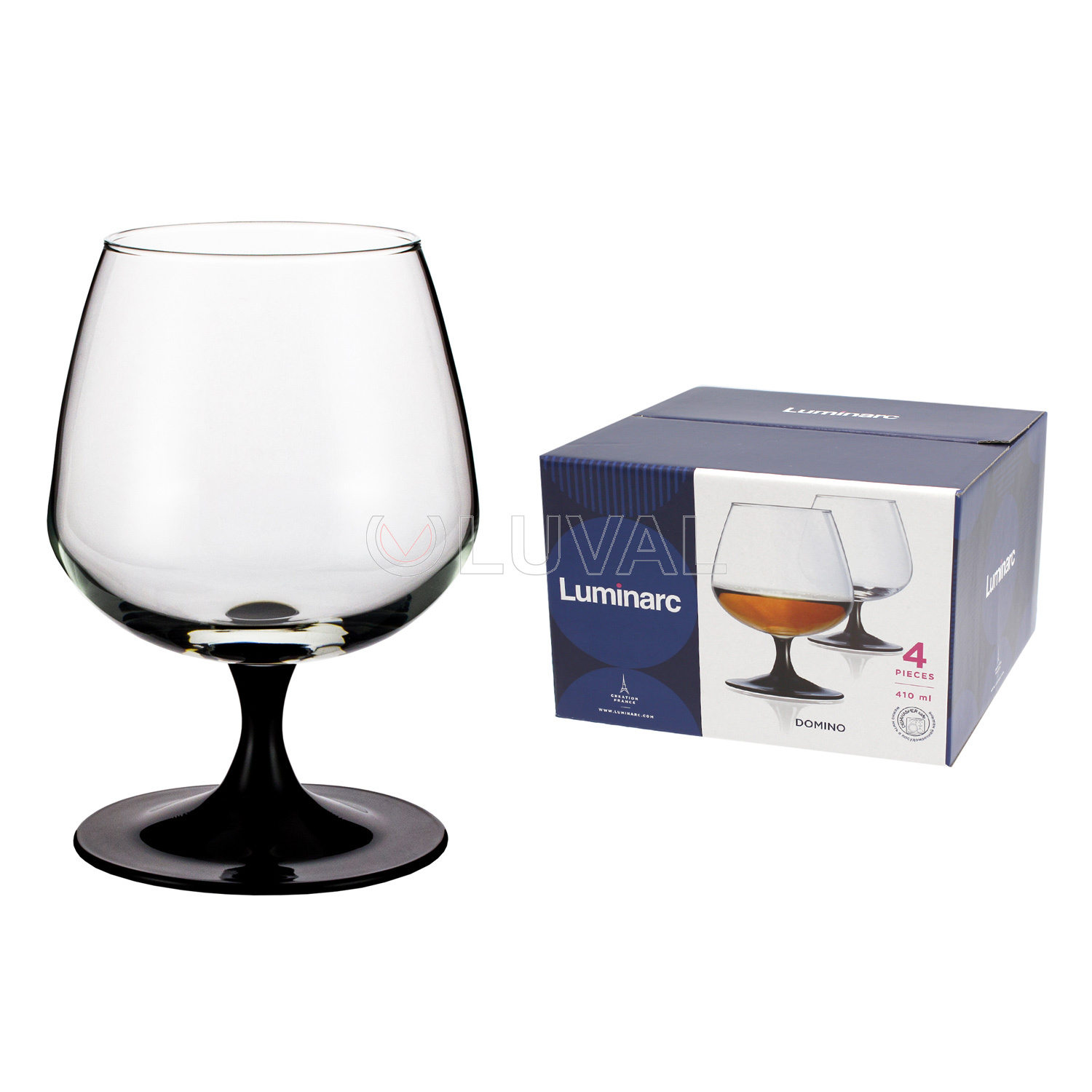 Набор бокалов 400мл 4ед Домино Дарк Пепл коньяк О0576