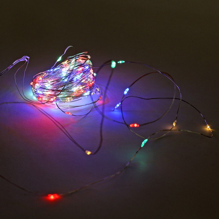 Гирлянда светодиодная - нить, цветная, на батарейках,10м (6361-338C) ТМ Global Christmas