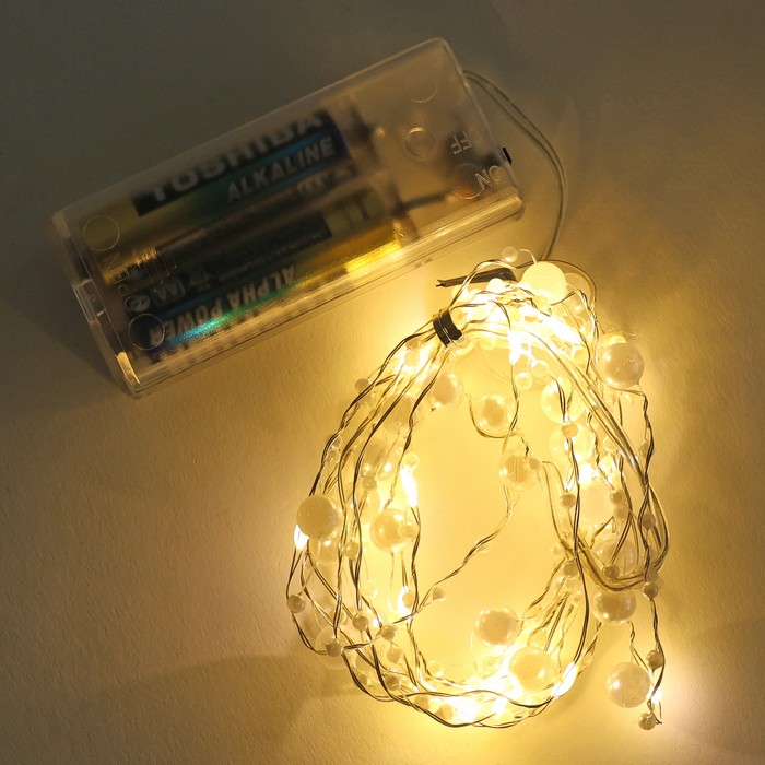 Гирлянда светодиодная - свет теплый, на батарейках, 2м (25314-10) ТМ Global Christmas