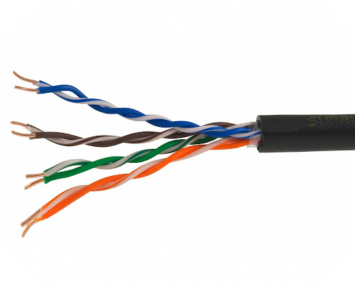 Кабель витая пара U/UTP Cat 5e 4х2х24AWG (305м) solid, PE, чёрный TDM
