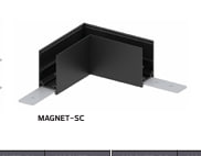 Угловой соединитель накладной MAGNET-SC к шинопроводу -48VDC