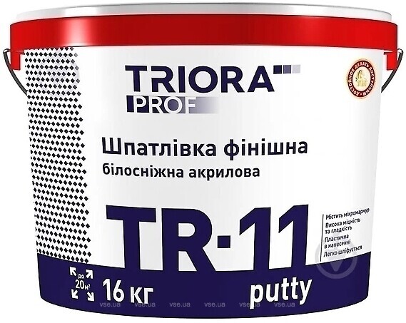 Шпаклевка финишная «TR-11 putty» белоснежная 1,5кг TM Triora (уп.6шт)