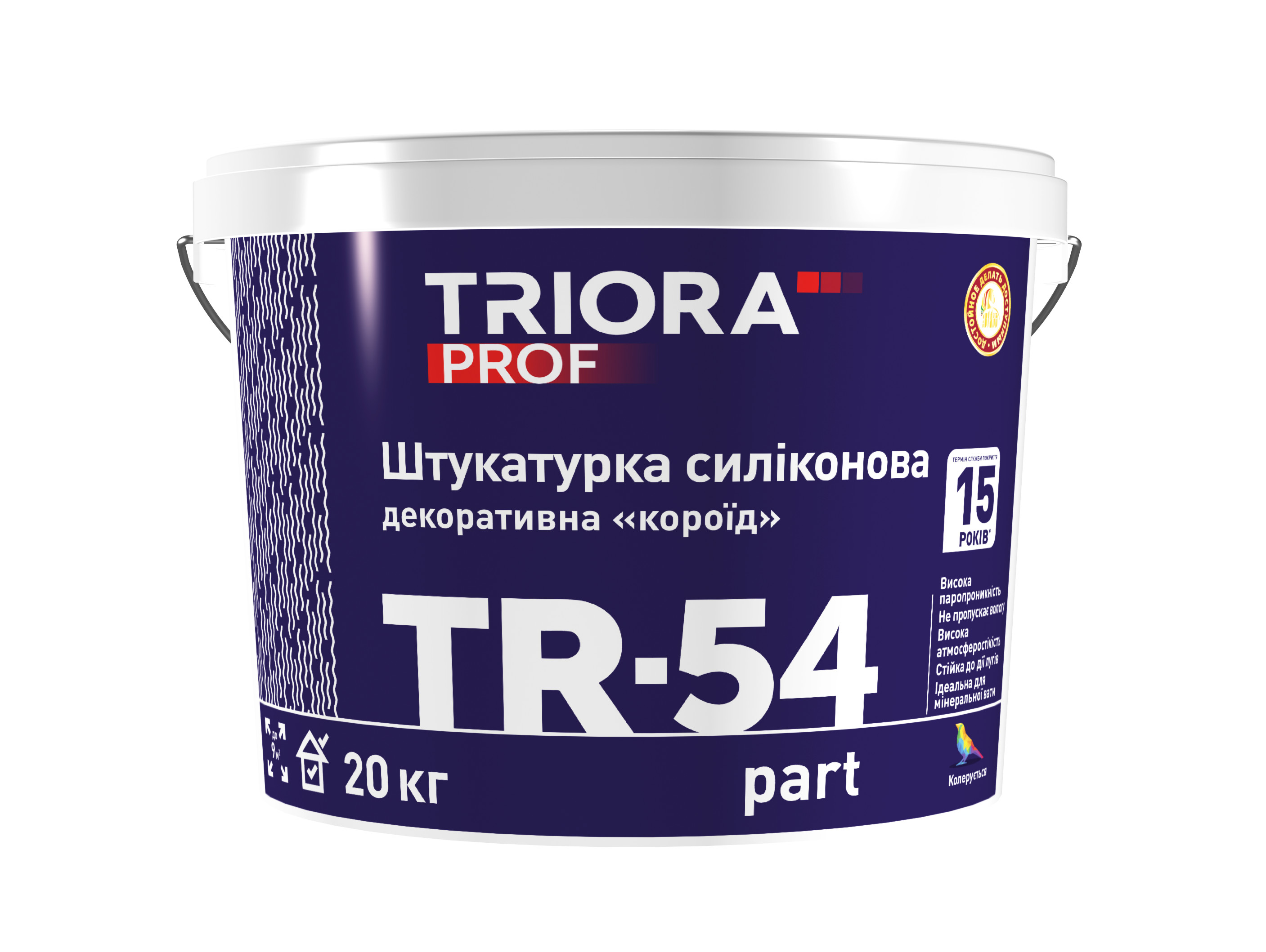 Штукатурка структурная «TR-54 part» короед 2мм 20кг TM Triora
