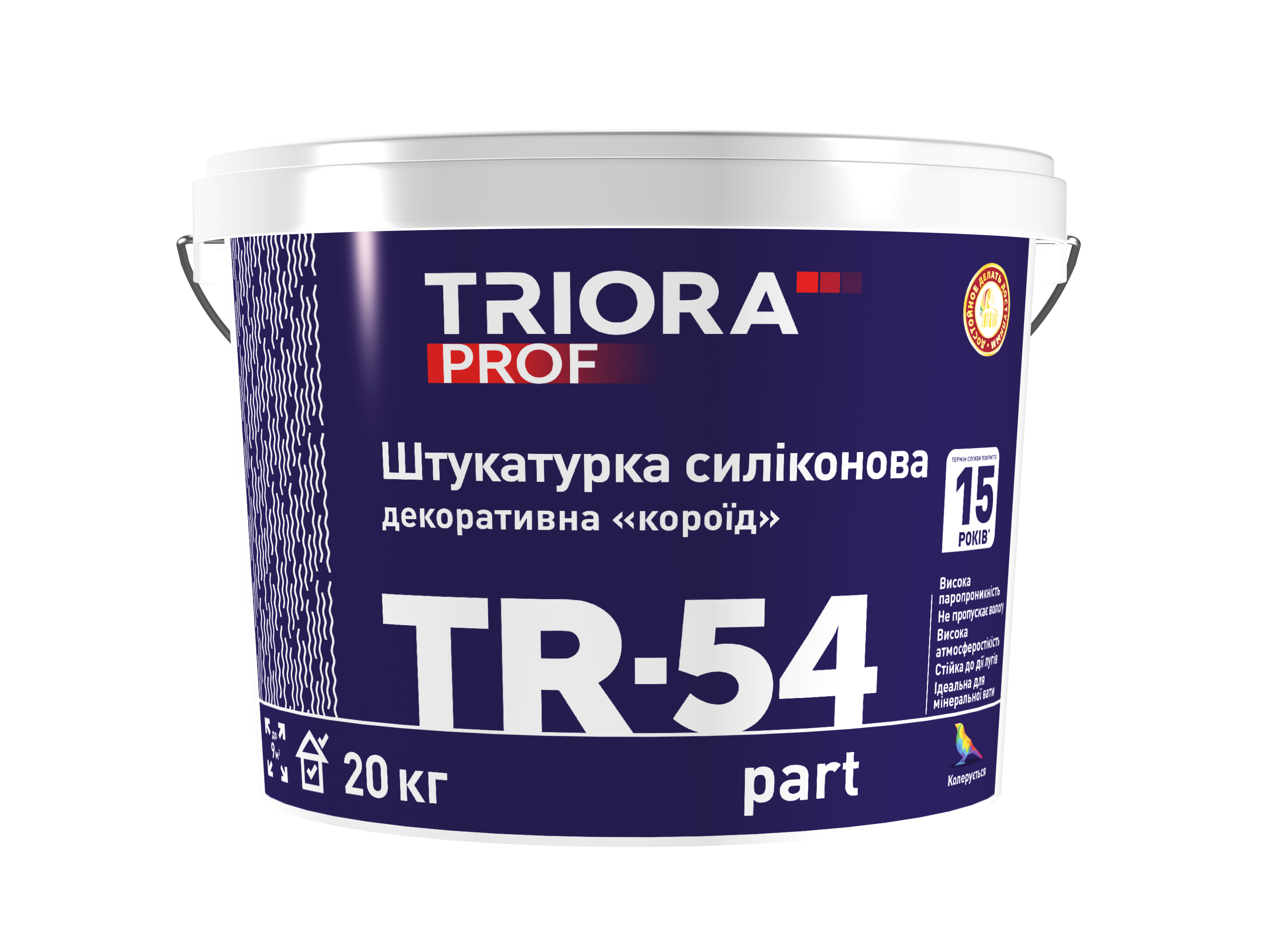 Штукатурка структурная «TR-54 part» короед 2мм 20кг TM Triora