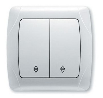 Выключатель проходной 2-клавишный белый Carmen (уп.-12шт) TM VIKO