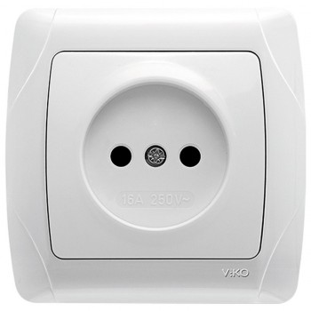 Розетка 1 гнездо белая Carmen (уп.-12шт) TM VIKO
