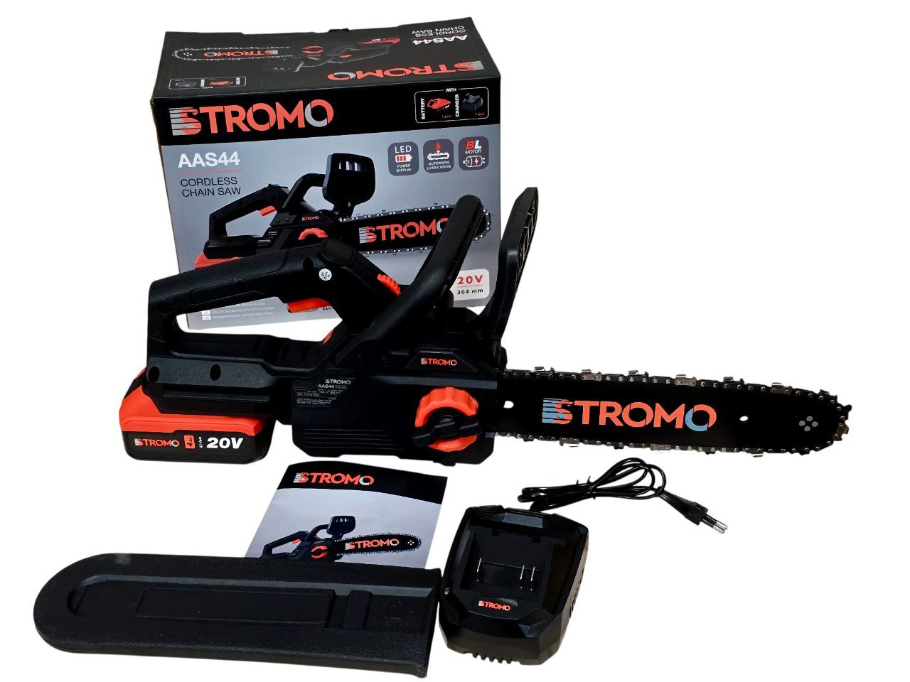 Пила цепная аккумуляторная AAS-44 (с АКБ-4 Ач и ЗУ) ТМ STROMO