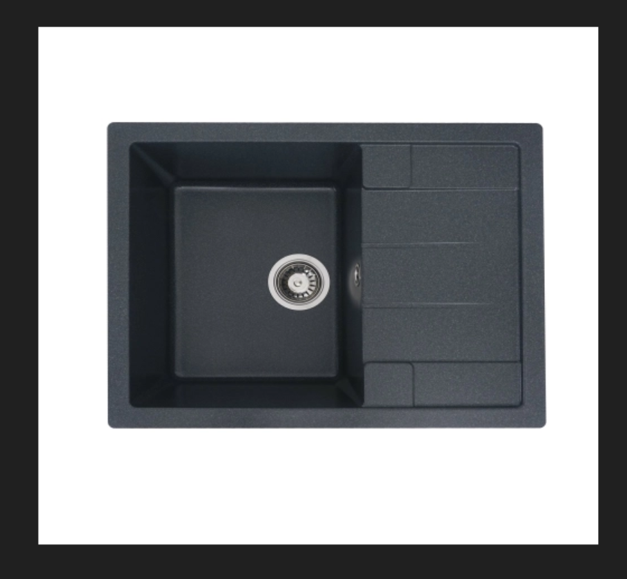 Кухонная мойка каменная INTENSO 6550 антрацит (сифон в комплекте)