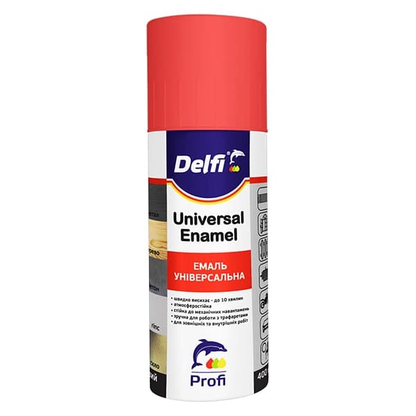 Эмаль ТМ Delfi универсальная 9005 черный , аэроз.уп. 400мл