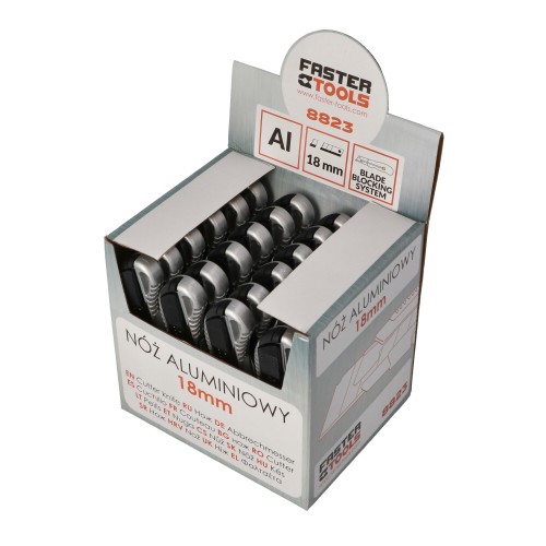 Нож алюминиевый BOX - 24шт 18 FASTER TOOLS
