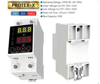 Реле контроля напряжения однофазное 63А c индикацией PROTEX-X TМ HOROZ