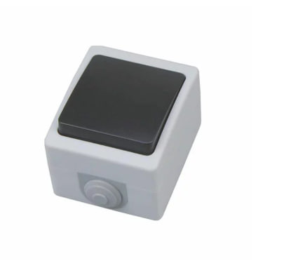 Выключатель 1-клав. наружный Horoz ATOM 10 A 230В чёрный/Серый (упаковка 10шт.) IP54