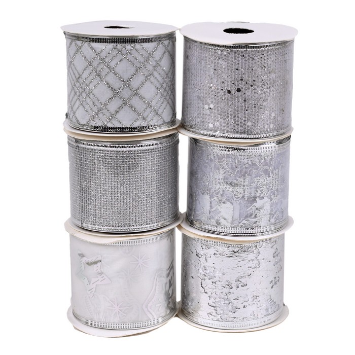 Лента декоративная полиэстэр 2,7м х 6,0см (HL25HS-6327) ТМ Global Christmas